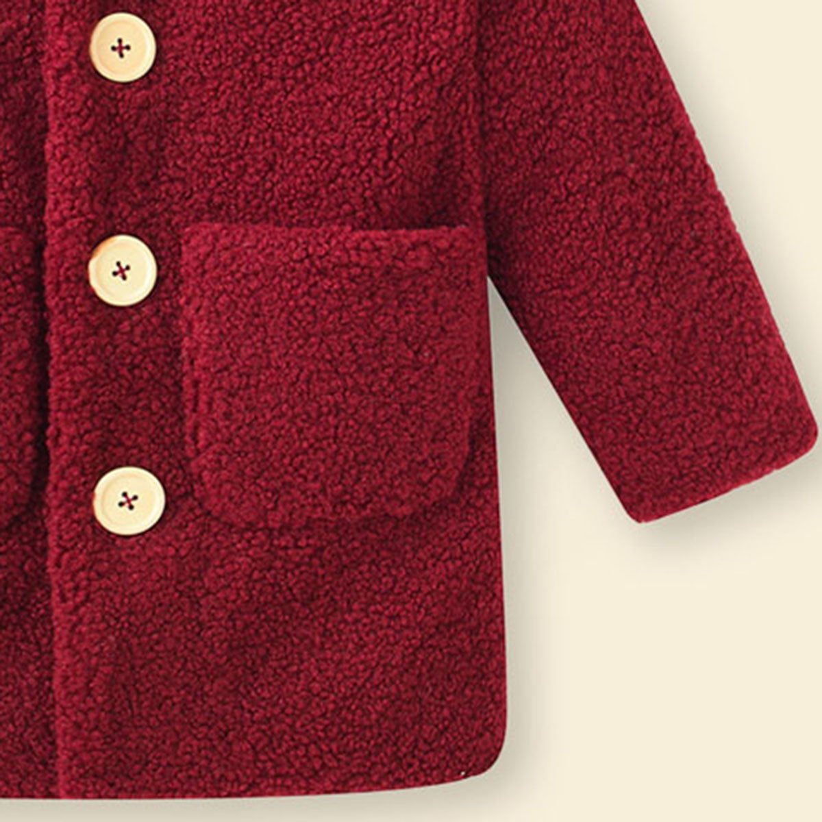 Girls Maroon Spread Collar Tailored Jacket Coats & Jackets