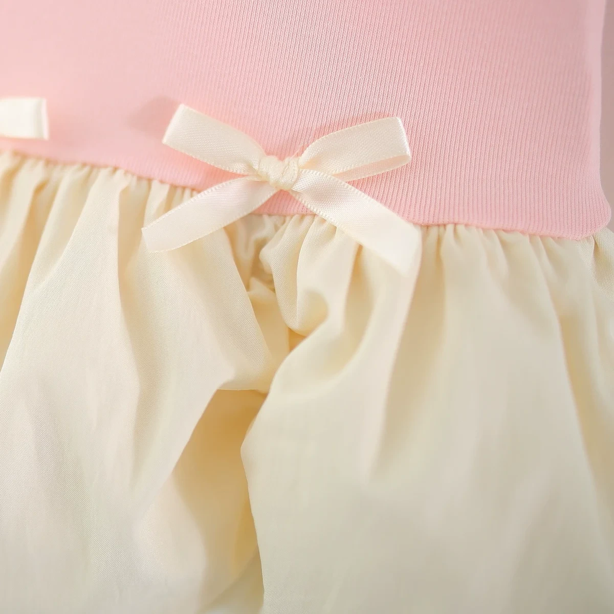 Girls Pink Sleeveless Bubble Hem Dress With Bow Details Casual Dresses