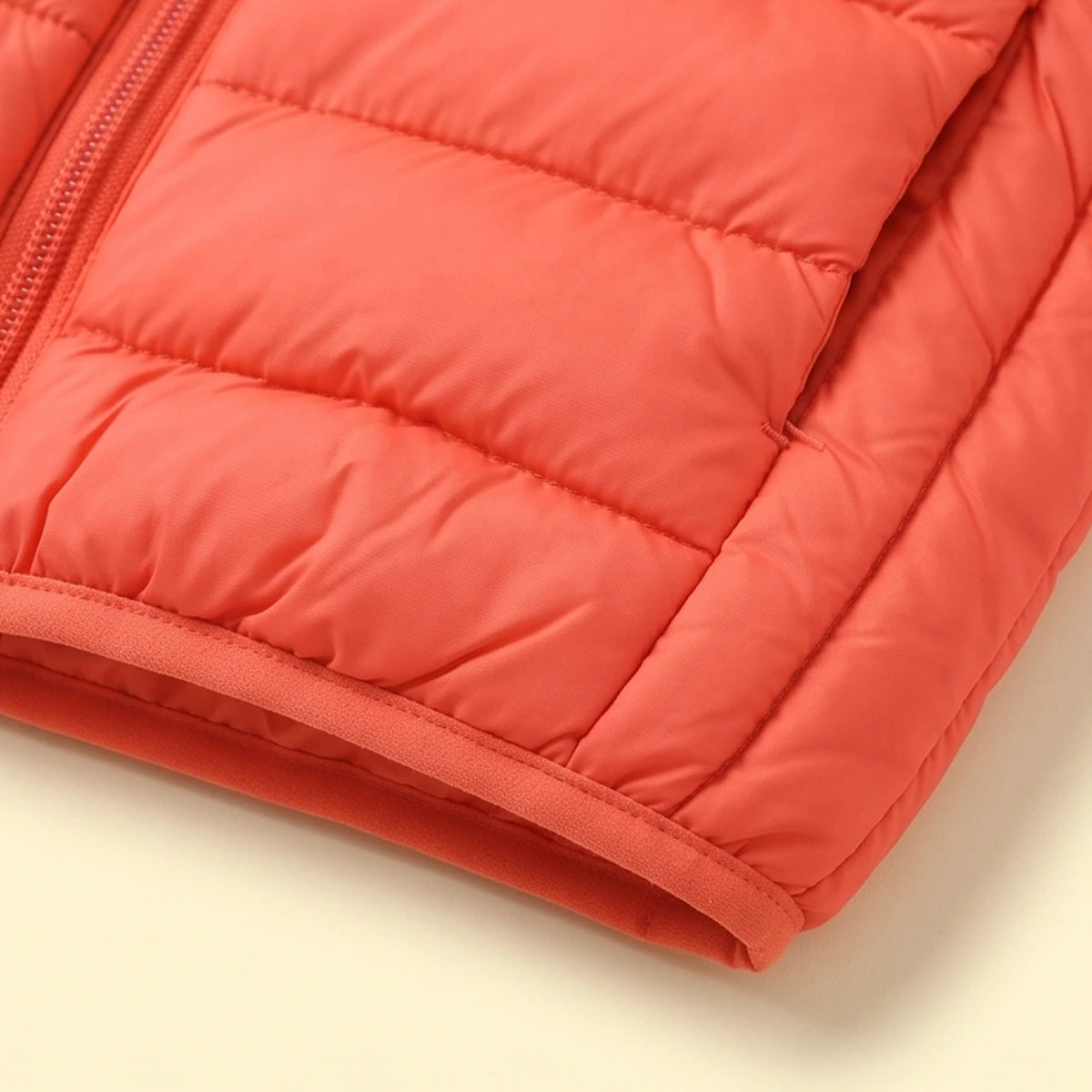 Girls Orange Sleeveless Hooded Puffer Jacket Coats & Jackets