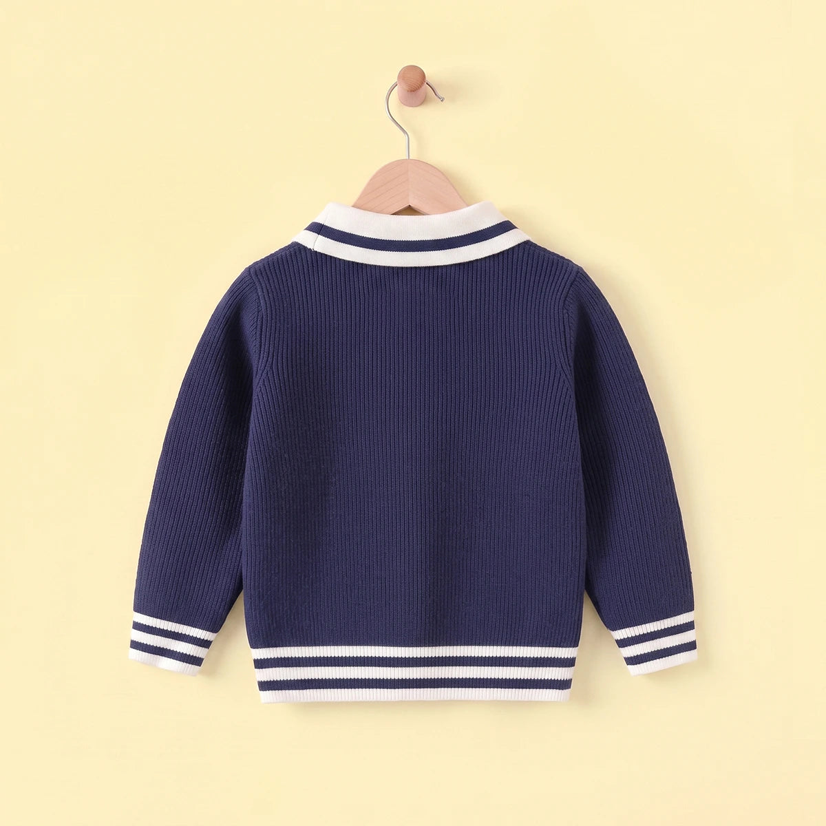 Boys Blue Self-Design Polo Sweater Sweaters & Cardigans