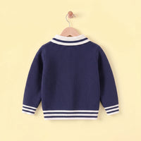 Boys Blue Self-Design Polo Sweater Sweaters & Cardigans