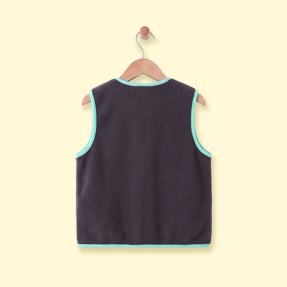 Boys Dark Grey Colorblocked Sleeveless Jacket Coats & Jackets