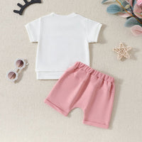 Boys Embroidered Short Sleeves T-Shirt With Shorts Set Sets   