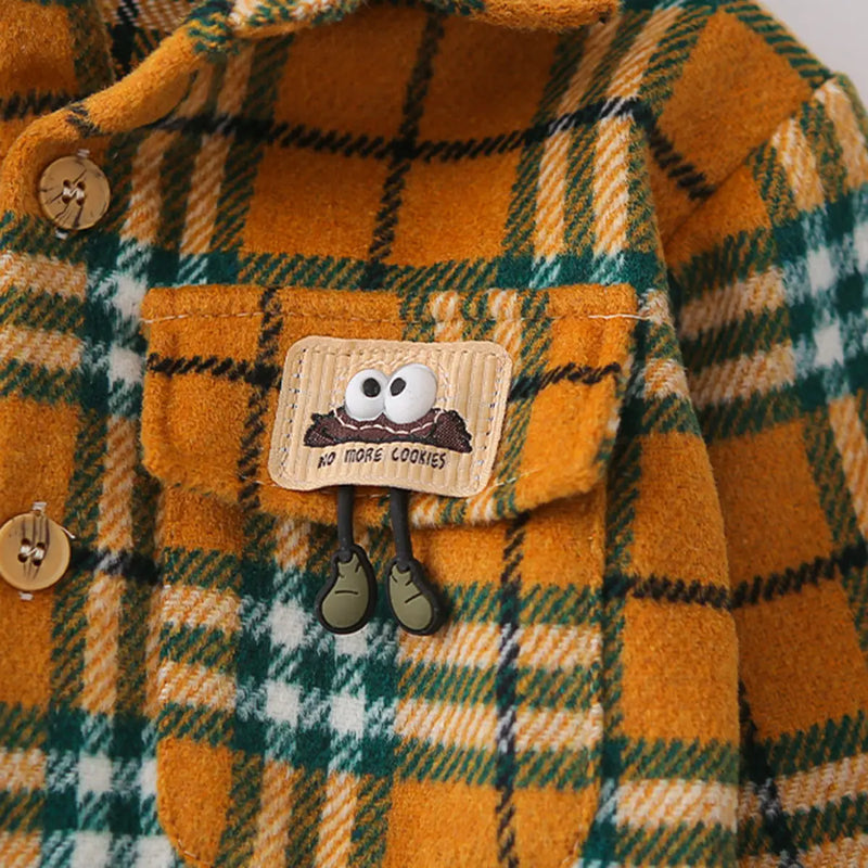 Boys Yellow Checked Shirt With Printed T-Shirt & Denim Pants Set Sets