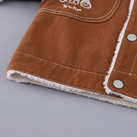 Boys Long Sleeves Light Brown Jacket With Sweatshirt And Pants Sets 3 pc. Sets