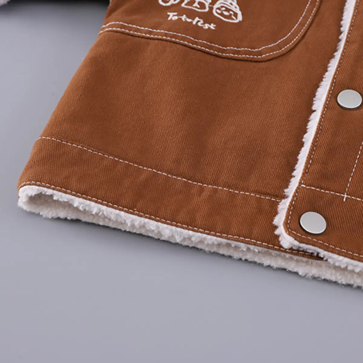 Boys Long Sleeves Light Brown Jacket With Sweatshirt And Pants Sets 3 pc. Sets