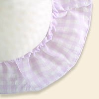 Girls Purple Checked Eyelet Peter Pan Collar Dress With Hat Casual Dresses