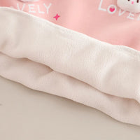 Girls Pink Applique Regular Sweatshirt With Trousers Sets 2 pc. Sets