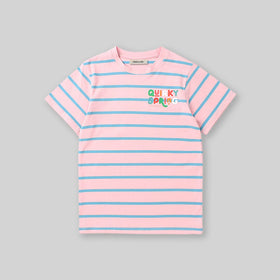 Girls Striped Short Sleeves T-Shirt Tshirts   
