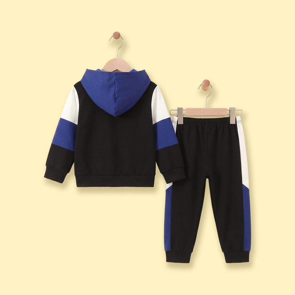 Boys Multicolor Hooded Sweatshirt With Joggers Sets Sets