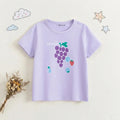 Girls Lavender Fruit Print Short Sleeve T-Shirt Tshirts Lavender 1-2 Y