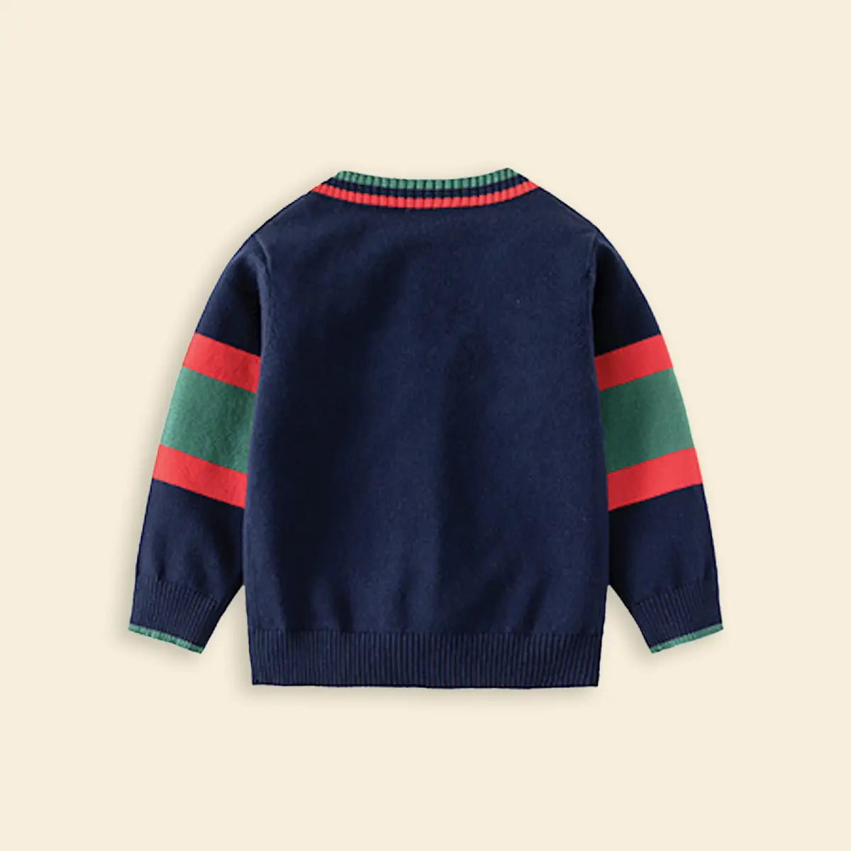 Boys Navy Blue Letter B Embroidered Knitted Cardigan Sweaters & Cardigans