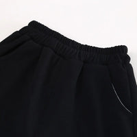 Boys Black Stripes Hal Zipper Sweatshirt With Jogger Sets Sets