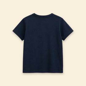Boys Navy Blue Typographic Print Short Sleeve T-Shirt Tshirts