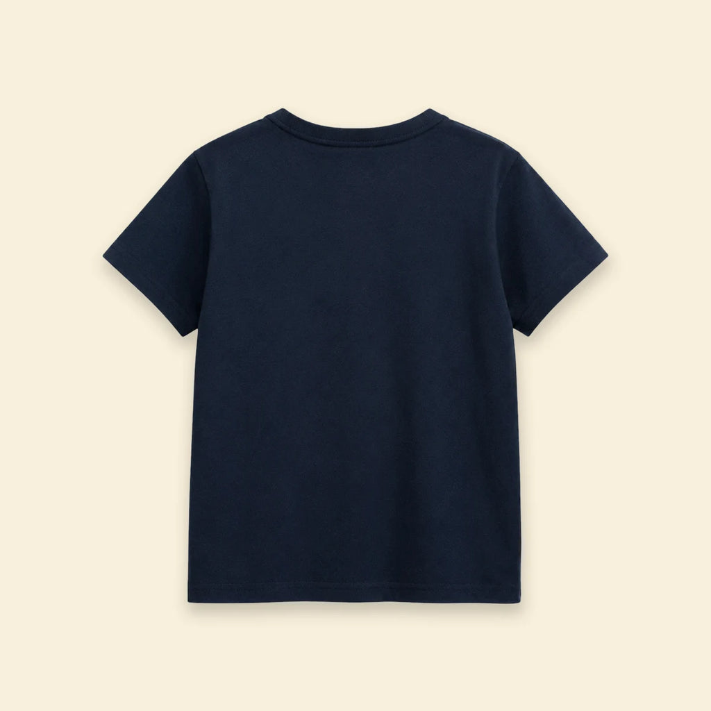 Boys Navy Blue Typographic Print Short Sleeve T-Shirt Tshirts