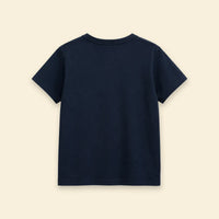 Boys Navy Blue Typographic Print Short Sleeve T-Shirt Tshirts