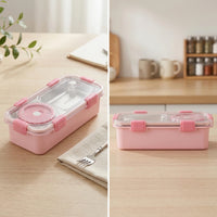 Kids Blush Pink Leak-Resistant School Lunch Box Trending Accessories