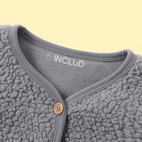 Girls Grey Long Sleeve Fleece Cardigan Sweaters & Cardigans