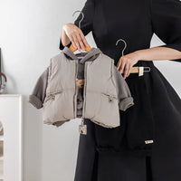 Boys Grey Jacket With Regular Sweatshirt And Trouser Sets 3 pc. Sets Grey 1-2 Y