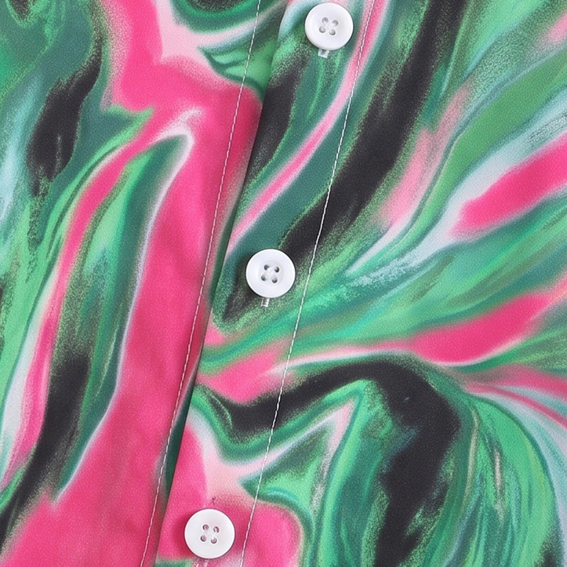 Girls Green Abstract Print Long Sleeve Shirt Shirts
