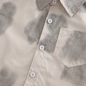 Boys Beige Printed Short Sleeves Shirt With T-Shirt And Shorts Set 3 pc. Sets