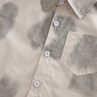 Boys Beige Printed Short Sleeves Shirt With T-Shirt And Shorts Set 3 pc. Sets