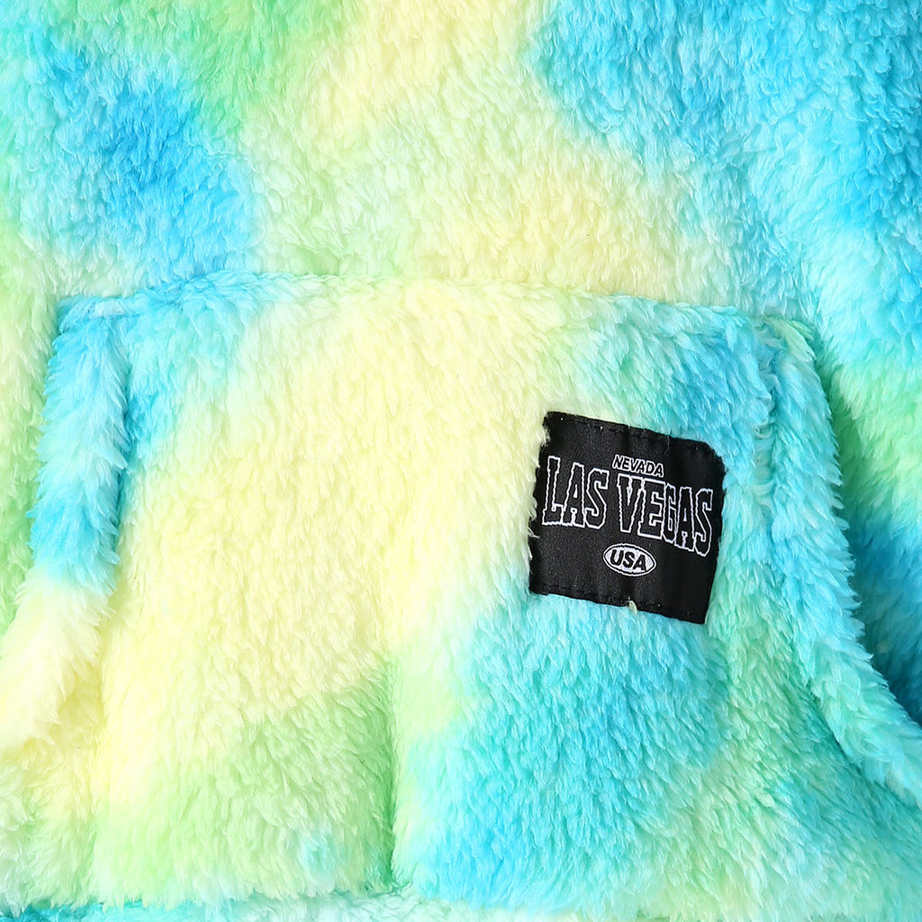Girls Green Tie Dye Printed Hooded Neck Pullover Winter Sweatshirt Sweatshirts & Hoodies