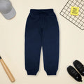 Boys Navy Blue Solid Cross Pocket Elasticated Joggers Trackpants & Joggers Navy Blue 1-2 Y