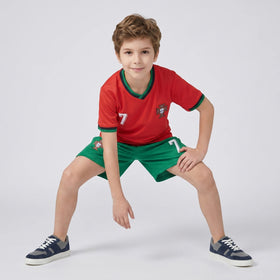 Boys Red Alphanumeric Print Short Sleeve T-Shirt With Shorts Sets 2 pc. Sets