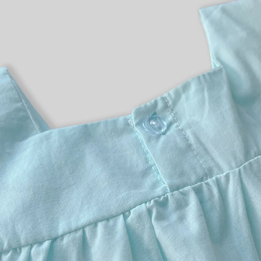 Girls Light Blue Bunny & Heart Printed Top With Shorts Sets Sets