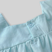 Girls Light Blue Bunny & Heart Printed Top With Shorts Sets Sets