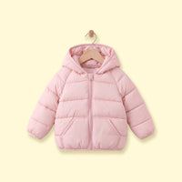 Girls Pink Hooded Quilted Puffer Jacket Coats & Jackets Pink 1-2 Y