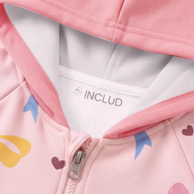 Girls Pink Bow Print Long Sleeve Jacket With Pants Sets 2 pc. Sets