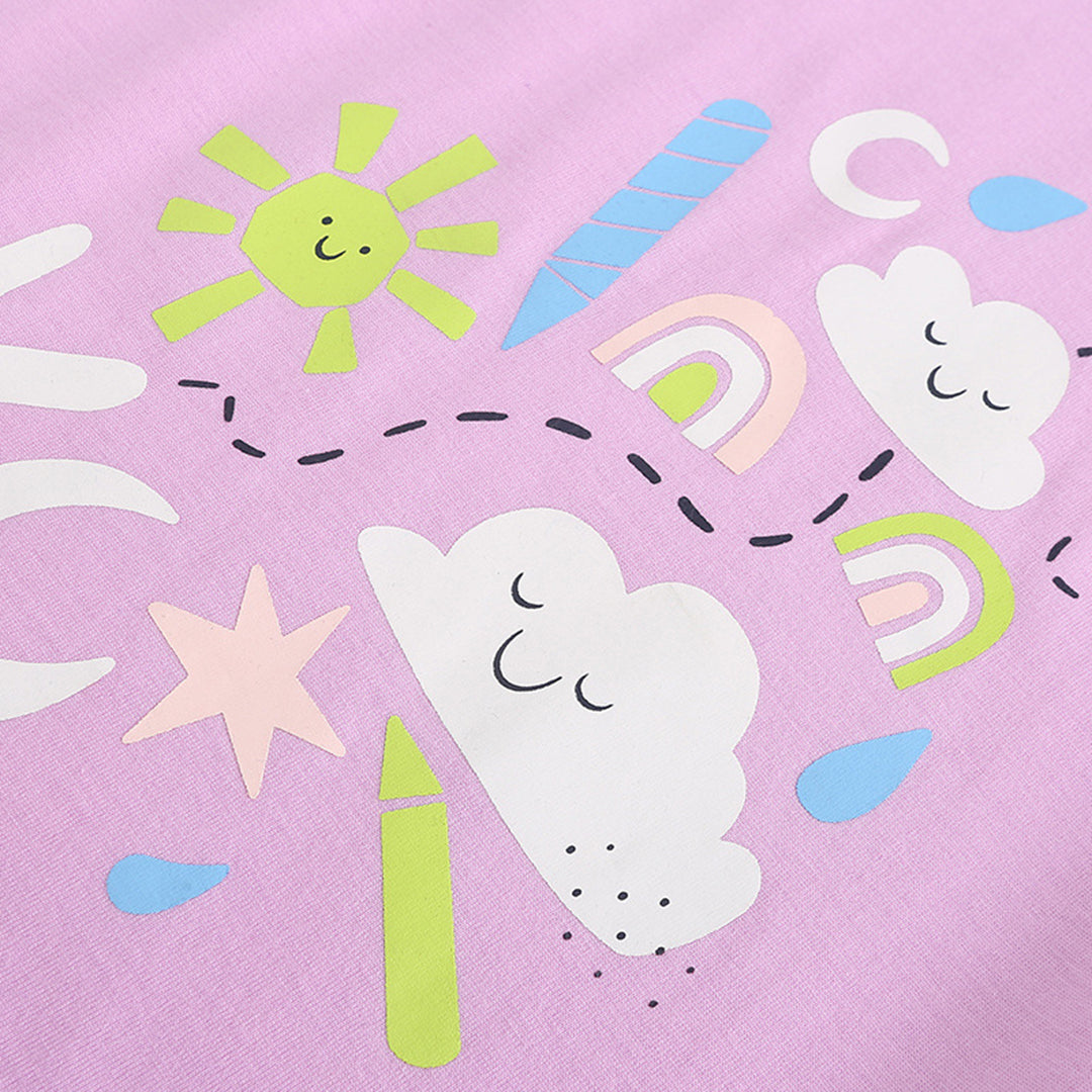Girls Printed Short Sleeves Regular T-Shirt Tshirts   
