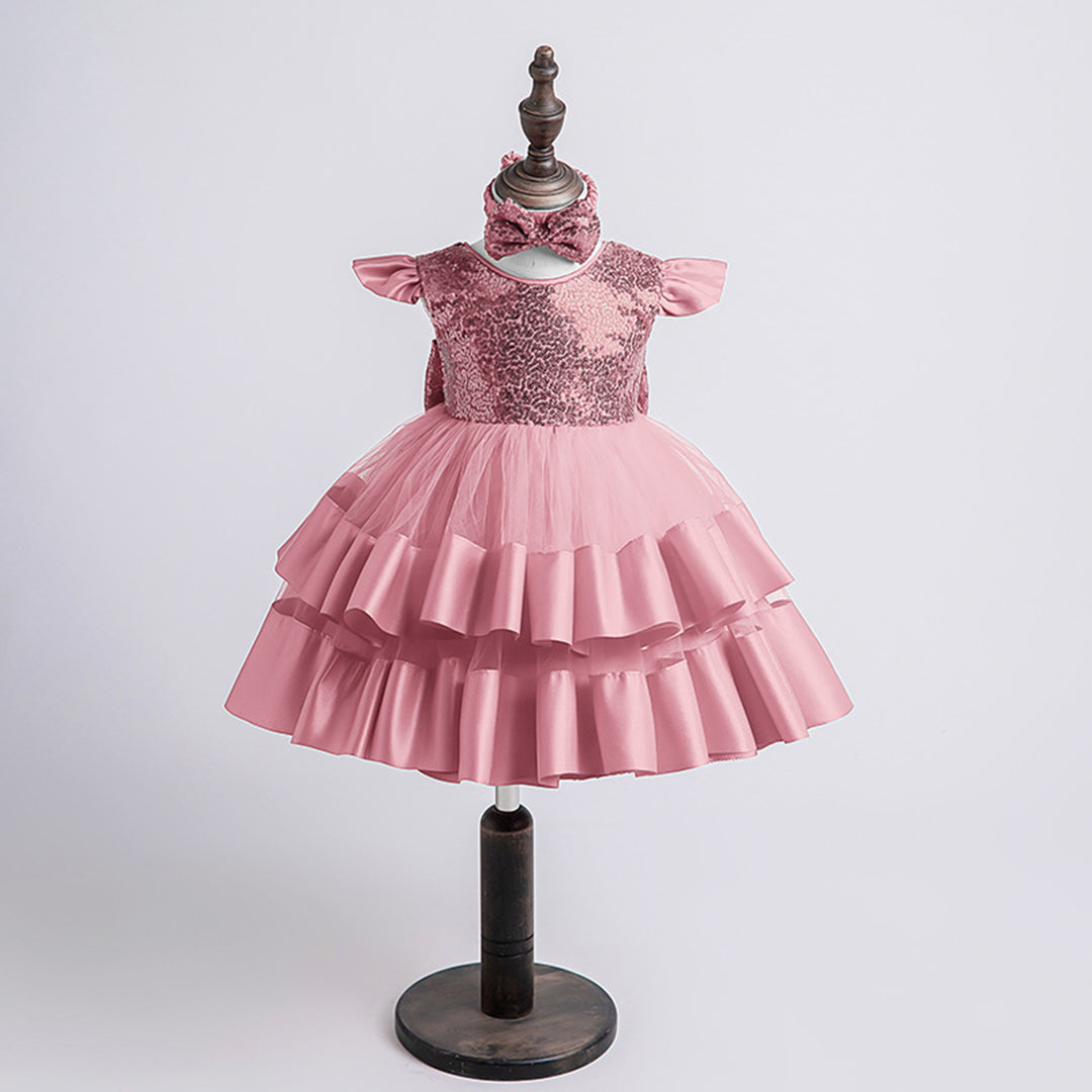 Girls Sequins Embellished Party Dress Party Dresses   
