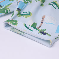Boys Blue Tropical Print Shirt With Graphic T-Shirt And Elasticated Shorts Sets 3 pc. Sets
