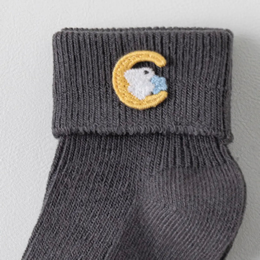 Pack of 6 Boys Multicolour Embroidery Applique Ankle Length Socks Socks