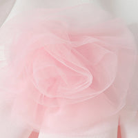 Girls White Flower Applique One Shoulder Fit & Flare Party Dress Party Dresses