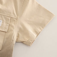 Boys Brown Ombre Dyed Short Sleeve Shirt With T-Shirt And Shorts Set 3 pc. Sets