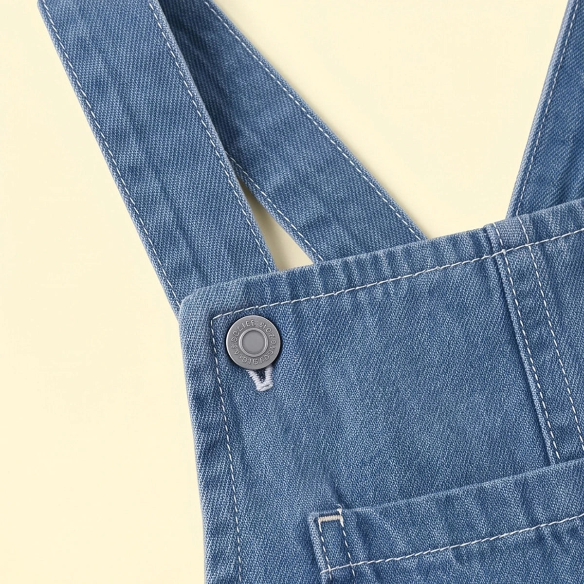 Girls Blue Denim Bow Embroidered Dungaree Jumpsuits