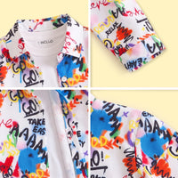 Girls Multicolor Typography Print Long Sleeve Shirt Shirts