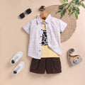 Boys Yellow Graphics T-Shirt With Short Sleeve Printed Shirt and Shorts Sets 3 pc. Sets Yellow 9-12 M