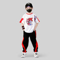Boys Short Sleeve Graphic T-Shirt With Pants 2 pc. Sets White 4-5 Y 