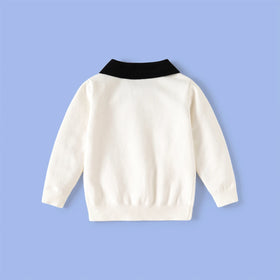 Girls White Long Sleeve Cable Knit Sweater Sweaters & Cardigans