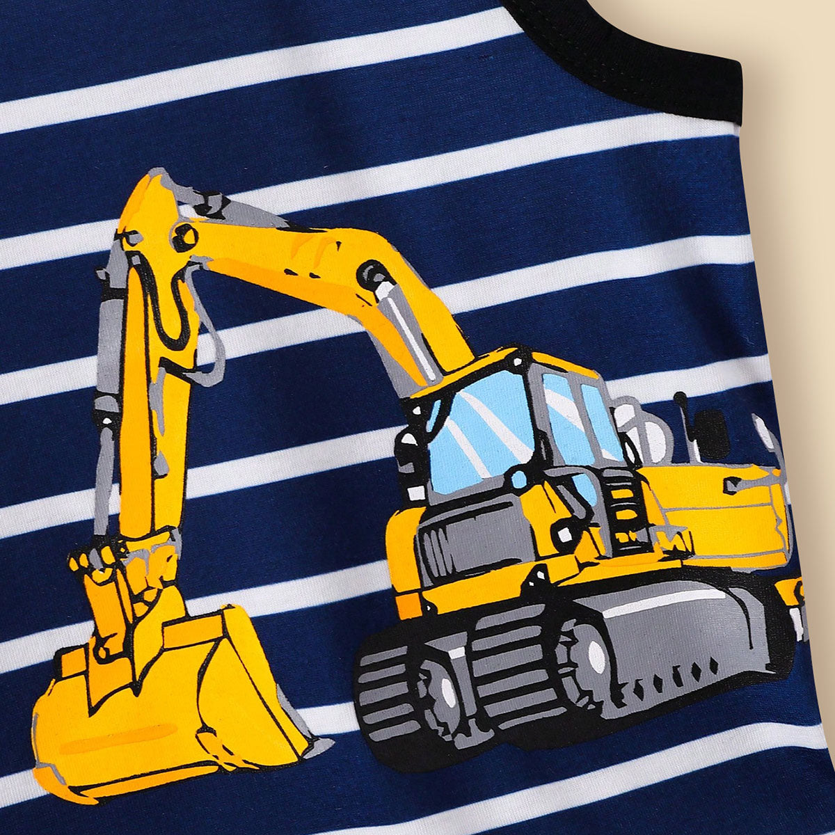 Boys Blue Striped Graphic Printed Vest With Shorts Set 2 pc. Sets