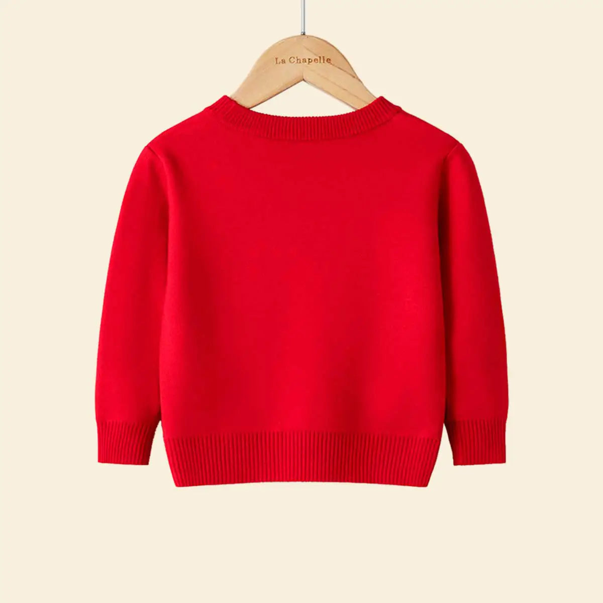 Girls Red Sweater With Self-Design Reindeer Patterns Sweaters & Cardigans