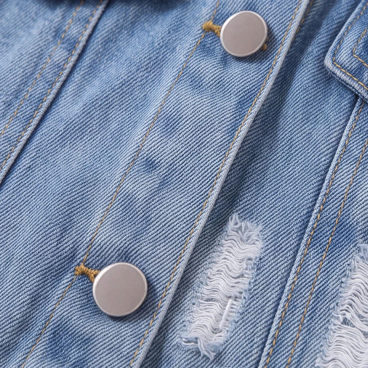 Girls Light Blue Long Sleeve Denim Jacket Coats & Jackets