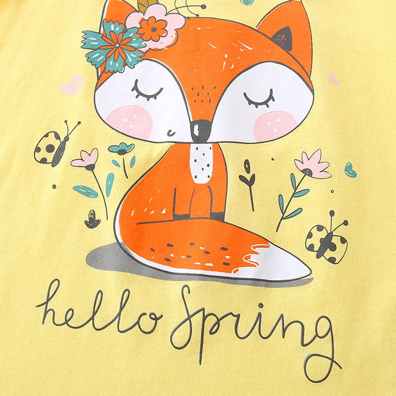 Girls Graphic Print T-Shirt With Shorts Set Sets   