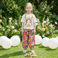 Girls Off White Graphics Short Sleeves Top With Printed Elasticated Hem Pants Set Sets Off White 3-4 Y