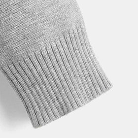 Girls Grey Solid Cardigan With Patch Pockets Sweaters & Cardigans